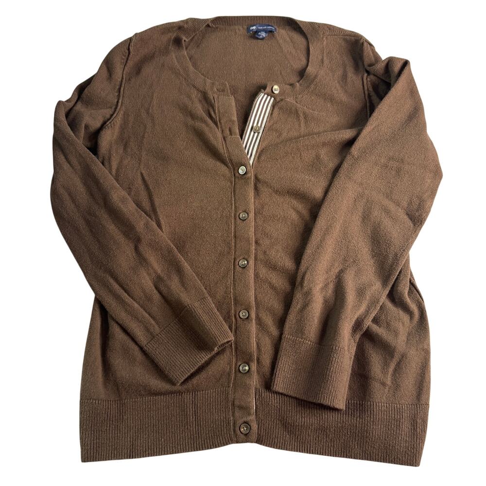 Gap Cashmere Blend Cardigan Sweater Women’s Large Brown Button Front Soft